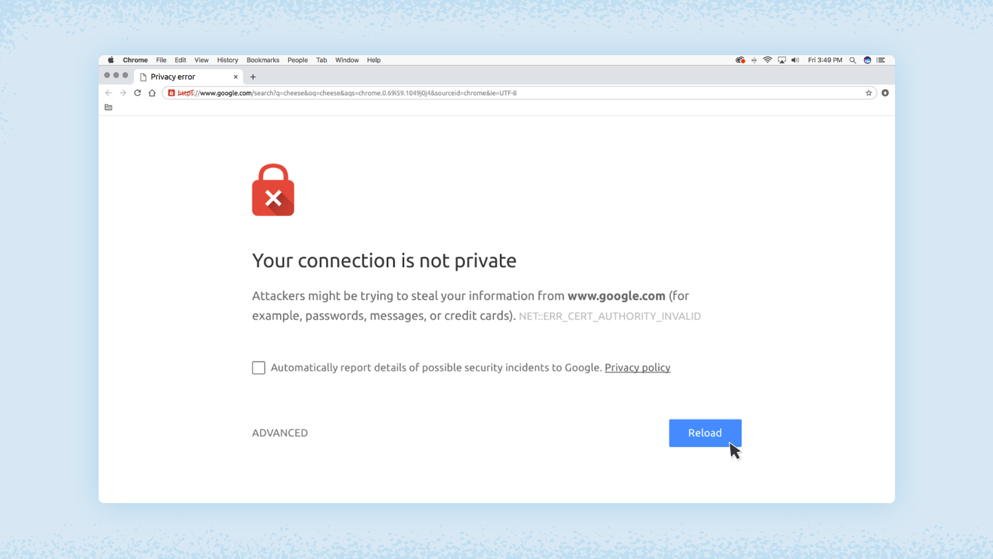 Your connection is not private - Platform Usage Support