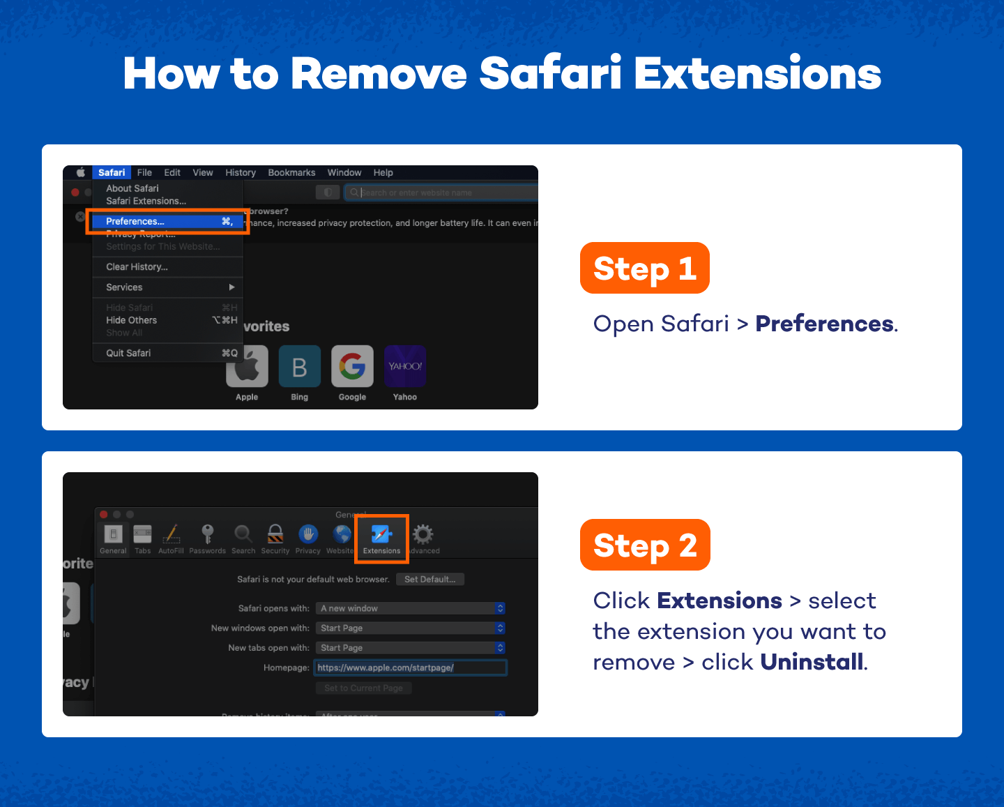 how to remove safari extension