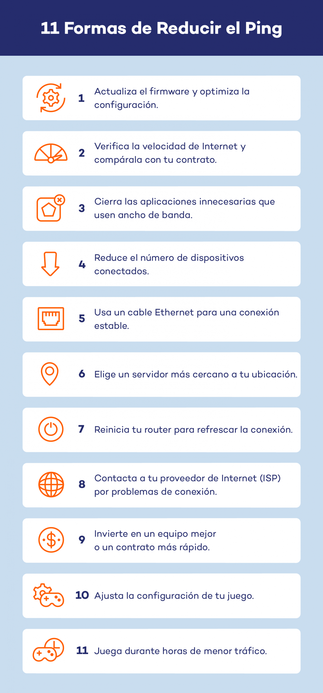 11 formas de reducir el ping