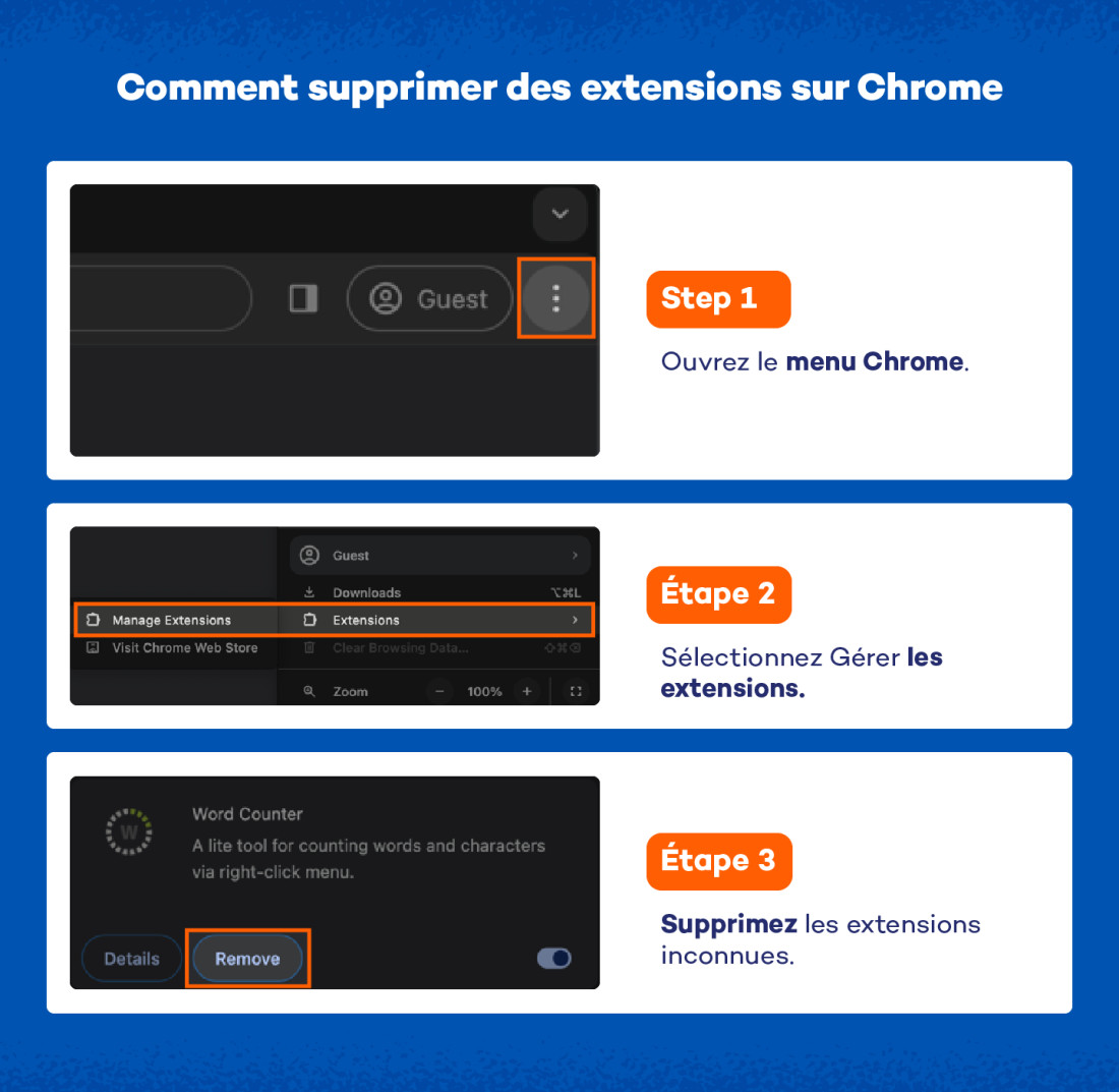 Comment supprimer des extensions sur Chrome