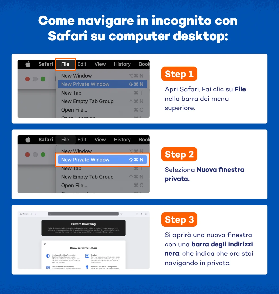 Come navigare in incognito con Safari su computer desktop